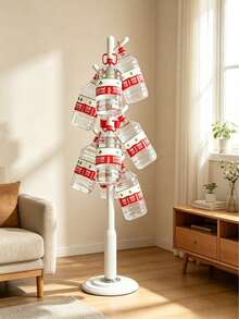 Freestanding Coat Rack, Modern Tree Shape Coat Hanger With Multi Hooks, Heavy Duty Round Base, Space Saving Clothes Hat Bag Holder, Suitable For Entryway, Bedroom, Hallway - Multicolor - View 7