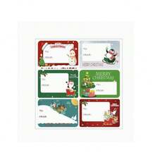 240pcs Christmas Gift Labels - Self-Adhesive Holiday Labels With Santa Claus, Reindeer, Snowman And Holiday Patterns, Red And White Paper Labels, Suitable For Christmas Gifts, Christmas Gift Labels (60/120/240pcs) - Multicolor - View 7