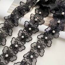 1 Yard Beaded Butterfly Embroidered Lace Trim, Skirt Hem Bag Curtain DIY Decorative Accessory - Lace - View 14