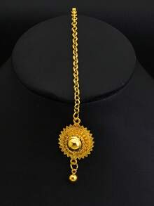 1pc Women's Classic Hollow Jewelry Headchain, Golden Color Jewelry For Party, African Bride Wedding Jewelry Gift, Hair Accessories For Women,Summer,Holiday,Travel - Golden - View 10