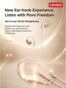 Lenovo Erazer EY07 Pro earphone kabel over-ear | Driver dinamis 13mm untuk kualitas suara HiFi + mikrofon peredam bising definisi tinggi, tetap terpasang bahkan saat berolahraga berat, Type-C/3.5mm universal untuk komputer, ponsel, dan tablet. - View 11