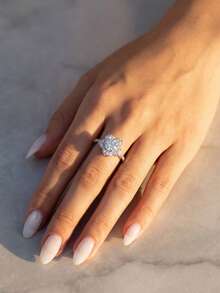 1pc Moissanite Ring, Unique 1CT Five-Prong Five-Point Star Ring Face, Suitable For Women's Party And Daily Wear - Five-pronged Moissanite Ring - 1CT - View 4