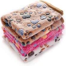3pcs/Set Same Size Soft Fluffy Pet Blanket, Suitable For Dogs And Cats, Washable, Paw Print Pattern - M:76*104CM - View 16