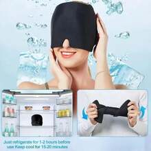 Cold Therapy Cap Thickened Gel Head Cover Black Eye Mask Sleep Eye Mask Sleep Earplugs - Multicolor - View 5