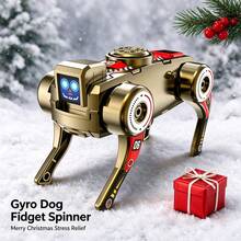 Transforming Robot Dog 2-In-1 Stress Relief Toy, Wind-Up Walking Mecha Mechanical Dog Finger Spinning Toy - Multicolor - View 1