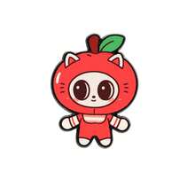 Korean Pop Apple Enamel Pin Color Blocking Fashion Decorative Badge Ornaments Lapel Bag Badges Gifts - Multicolor - View 2