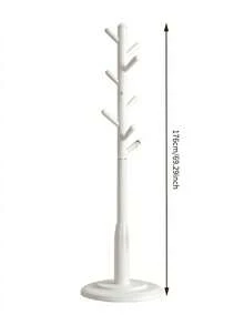Freestanding Coat Rack, Modern Tree Shape Coat Hanger With Multi Hooks, Heavy Duty Round Base, Space Saving Clothes Hat Bag Holder, Suitable For Entryway, Bedroom, Hallway - Multicolor - View 10