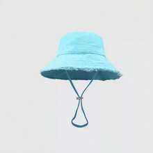 1pc Men's Wide Brim Bucket Hat, Adjustable Chin Strap Design, Sun Protection And Windproof, Stylish, Suitable For Travel, Beach, Daily Casual Wear - A - View 4