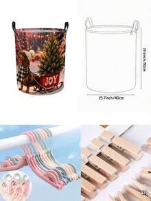 Dirty Laundry Basket/Laundry Storage Bin, Bedroom And Bathroom Storage Box, Happy Dachshund Dog Decorative Pattern, Foldable Round Laundry Basket, Foldable Design, Space-Saving, With Handle, Dog Lover Gift, Indoor And Outdoor Use, Large Capacity - Multicolor - View 10