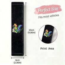 2pcs Crystal Velvet Seat Belt Shoulder Pads, Butterfly Pattern Seat Belt Shoulder Covers, Soft & Comfortable Seat Belt Protectors, Car Interior Accessories - Crystal Velvet Shoulder Protector - View 5