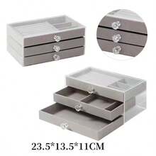 1pc Luxury Crystal Handle Jewelry Storage Box, Transparent Acrylic Jewelry Cabinet With Velvet Drawer - Multicolor - View 10
