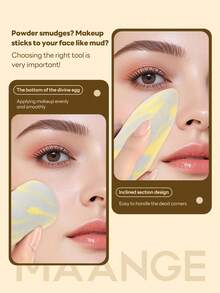MAANGE 1pc Multi-Sided Makeup Sponge, Multi-Functional Makeup Sponge, Reusable/Washable, Suitable For Liquid And Cream Makeup, Can Increase Coverage, Women's Makeup Accessory, Women's Gift, For Home Or Travel Use - Multicolor - View 5