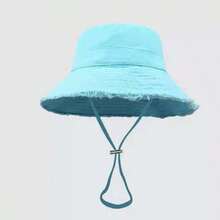 1pc Men's Wide Brim Bucket Hat, Adjustable Chin Strap Design, Sun Protection & Windproof, Fashionable Style, Suitable For Travel, Beach, Daily Casual Wear - A - View 4