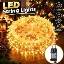 Lampu Hias LED Besar yang Dapat Dicolokkan, Lampu Peri Dalam/Luar Ruangan, 1200/800/500/300 LED Lampu Berkedip Bentuk Kembang Api dan Kunang-kunang, 8 Mode Pencahayaan dengan Fungsi Memori, Cocok untuk Pesta, Pernikahan, Taman, Natal, Dekorasi Liburan, IP44 - Steker Tipe F UE (220-240V) - View 15