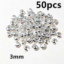 50pcs 3mm 4mm 5mm Round Covers Crimp End Beads Stopper Spacer Beads For DIY Jewelry Making Findings Supplies - Crimp Beads - View 18