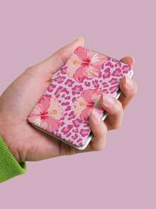 1PC Millennium Y2K Series Portable Vanity Mirror, Foldable Lightweight Ultra-Thin Convenient Hand Mirror, PU Leather, Suitable For Multiple Scenarios And All People, Rectangular Mirror, Pocket Mirror, Cartoon Flower Leopard Print Lips Letter Pattern Design, Exquisite And Delicate, Easy To Carry, Handheld Makeup Mirror, 180° Flip Cover Multi-Function Mini Mirror - Multicolor - View 5