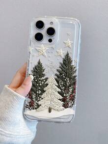 1 ốp lưng điện thoại chống rơi đệm khí đục lỗ họa tiết ngôi sao cây thông Noel sáng tạo thời trang cá tính, vỏ bảo vệ tương thích với Samsung/Apple 18pro/18pm/17/16/15/14/13/12/11Pro Max/12Pro/14Plus và các mẫu điện thoại khác - Nhiều màu - Xem 3