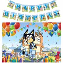 BUTTBILL Cartoon Birthday Banner & Backdrop Set, Paw Print Banner, Kids Birthday Party Decoration Props - Multicolor - View 10