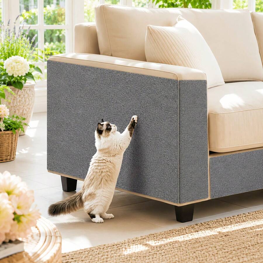 Self-Adhesive Cat Scratch Pad, Cuttable Cat Carpet Mat, Anti-Cat Scratch Furniture Sofa Corner Indoor Sofa Wall Protection Sticker