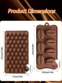 7/55 Cavity 3D Coffee Bean Shaped Baking Silicone Mold With Dropper Set, High Quality Material Kitchen Tool, Reusable All Year Round, Heat Resistant, Odorless, Foldable, Non-Stick And Easy Release, Easy To Clean Chocolate Ice Cube Mold, Suitable For Chocolate, Candy, Resin Crafts, Baking, Small Snacks Baking Mold, Perfect For Home Baking Activities, Birthday Parties, Friends Gatherings And Other Holidays - Multicolor - View 14