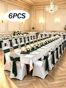 14 Colors Satin Chair Sashes 15x260cm Elegant Bow Chair Ribbons, Suitable For Wedding Banquet Party Event Reception Hotel Chair Cover Decoration - Dark Green - View 12