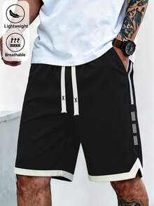 Men's Outdoor Sports Shorts, 5-Inch Length, Suitable For Daily Wear, Versatile For Sports And Fitness - Black - View 2