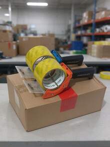 1 Pack 2.5 Inch Heavy Duty Tape Gun Dispenser With 30m Tape, One-Handed Tape Dispenser, Tape Holder & Cutter, Carton Sealing Tool For Shipping, Moving, Warehouse, Packaging, Locker Accessories - Multicolor - View 2