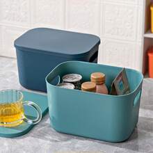 6pcs Storage Box Set, Large Capacity Storage, Dust-Proof Design With Lid, Two Side Handles, Easy To Transport, Stackable To Save Space - View 8