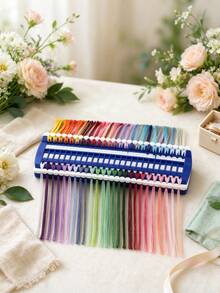 Cross Stitch Set Storage Box, Cross Stitch Thread Organizer,Thread Sorting Board,30 Grid Embroidery Thread Project Card, Sewing Needle Tip Rack, Handicraft Sewing Tool Accessories, For Sewing Rooms, Handmade Tables & Diy Studios, Christmas Gifts - Multicolor - View 1