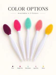 Dual-Sided Silicone Facial Cleansing Brush With Dense Soft Tips And Rounded Massage Nodes, Face Wash Tool For Daily Cleansing, Gentle Exfoliating And Skin Care Routine, Easy-Grip Beauty Accessory For Women' Home, Travel And Multiple Color Options - Multicolor - View 8