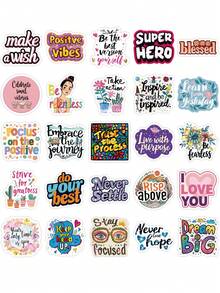 50 Buah Stiker Kutipan Motivasi, Stiker Afirmasi Positif Berwarna-warni, Stiker Kata-kata Inspiratif untuk Jurnal & Buku Tempel - MultiWarna - View 6