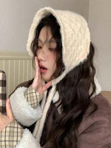 Ins-Style Solid Color Pineapple Pattern Knitted Wool Warm Ear Protection Headband Hat Woolen Ear Covers Versatile Autumn And Winter Ear Muffs - Multicolor - View 2