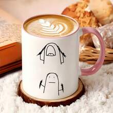 Funny Stick Figure Meme Ceramic Coffee Mug, Novelty Hand Drawn Cartoon Graphic Tea Cup, Humor Emotional Expression Drinking Cup, Gift For Friends Coworkers Birthday - Multicolor - View 16