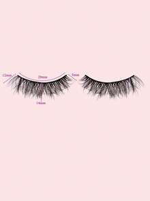 10 Pairs 14mm Long Criss-Cross False Eyelashes - Black - View 5