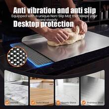 2pcs Stainless Steel Large Folding Cutting Board Set, With Non-Slip Pad, Double-Sided Edge, Suitable For Kneading Vegetables, Seafood, Meat, Baking Dough, Shock-Proof And Anti-Slip Tabletop Protection - 1PC - View 9