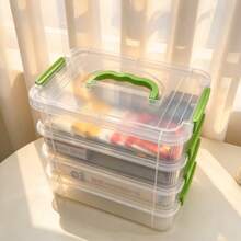 4-Layer Stackable Transparent Plastic Storage Boxes With Lids, Large Capacity Home Storage Containers, Multi-Functional Storage Boxes For Miscellaneous Items, Cosmetics, Stationery, Kitchen Supplies, Desk Items, Practical Space-Saving Home Storage - View 5