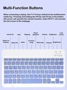 AKKHOO Wireless Bluetooth Keyboard And Mouse Compatible With Computer, Phone, Tablet, Rechargeable Silent, Mini Keyboard And Mouse Set - Purple - View 8
