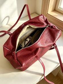 2026 Autumn New Minimalist Large Capacity Tote Bag Women's Shoulder Bag Commuter Bag Versatile Pillow Bag Handbag - Red - View 5