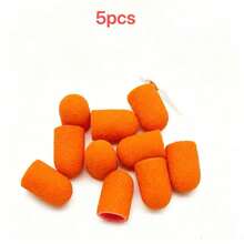 5pcs Orange Fabric Nail Grinding Set 80/120/180 Grit Electric Nail File Buffing Caps For Manicure And Pedicure Nail Care Polishing Tools - Multicolor - View 15