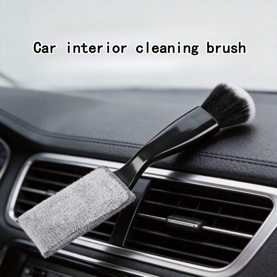 1pc Car Interior Cleaning Tool - Meets Different Cleaning Needs - Sealed Dust-Proof. Suitable For Car Door Panels, Seat Crevices, Center Console And Other Areas - Black - View 1