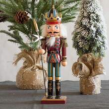 1pc 18CM Wooden Nutcracker Soldier Puppet Figurine, Vintage Christmas Decor Ornament, Ready Stock - 1PC - View 3