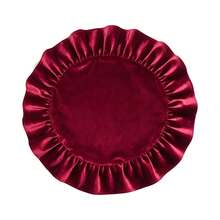 1pc/1set, Green, Red, High-Quality Velvet Christmas Placemat, Unique Pleated Lace Design, 40cm Diameter Round Table Decor Mat, Christmas Home Decoration, Suitable For Parties, Gatherings, Family Dinners - Multicolor - View 14