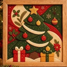 DIY Christmas Fabric Punch Needle Art Decoration Set, Adult Version, Seamless 7.87 Inch Mosaic Wall Art Handmade, Includes Frame And Tools, Relaxing Holiday Home Decor, Christmas Gift, Creative Craft Kit - Multicolor - View 12