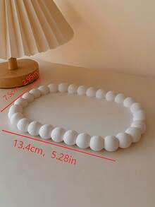 Jewelry Tray Cosmetic Tray Decorative Storage Tray White Pearl Decor Storage Tray Earring Necklace Ring Storage Box Display Stand High-Tone Vanity Decor Home Display Tray Women's Gift Home Decor - Multicolor - View 7