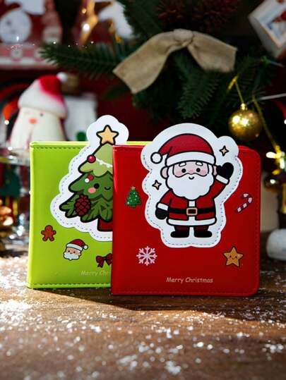 2pcs Christmas Square Blank Notebook Painting Book Santa Claus Christmas Tree