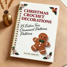 1pc Christmas Crochet Decorations Notebook, 25 Festive Tree Ornament Patterns Notebook, Yarn Craft Holiday Gift Crochet Pattern Notebook For Beginners, DIY Christmas Handmade Ornament Guide Notebook - Multicolor - View 5