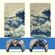 1 Set Printed Pattern Skin Sticker For Slim Game Console, Waterproof Scratch-Resistant Controller Personalized Decorative Protective Film - View 11