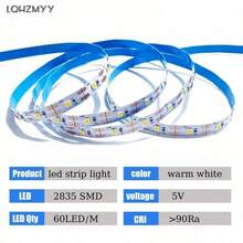 Strip Lampu LED 2835 Bertenaga USB dengan Saklar Tombol, Strip USB Fleksibel, Dapat Dipotong Sendiri, Cocok untuk Kamar Tidur, Dapur, dan Lemari Pakaian, Pencahayaan Ambient Putih Hangat/Putih, Pemasangan Mudah, Sempurna untuk Dekorasi Liburan - sakelar 501 - View 7