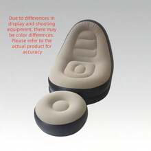 Cost-Effective Inflatable Slouchy Sofa & Footstool Set, Foldable Single Inflatable Chair, Waterproof & Wear-Resistant, Portable Storage, Fashionable Home Decor, Suitable For Living Room, Bedroom, Balcony, Camping, Picnic, Family Gift - New Model - View 9