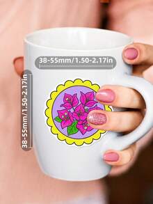 50Pcs Hand-Drawn Doodle Frame Journal Stickers, Colorful Frame Theme Design, Hand-Drawn Motifs Of Flower Frames, Leaf Borders, Colorful Rectangle Frames, Round Decorative Frames, For Bike, Books, Journal, Tumbler, Skateboard, Document Box Decor - Multicolor - View 5